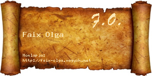 Faix Olga névjegykártya